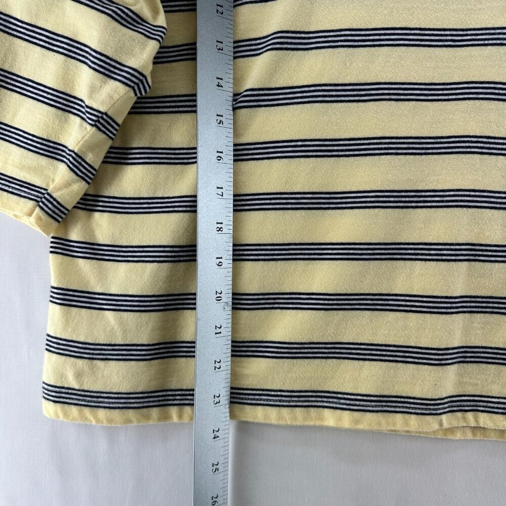 Onque Casuals Top Women Size XL Nautical Striped 3/4 Sleeve Cotton Yellow VTG - Picture 12 of 12